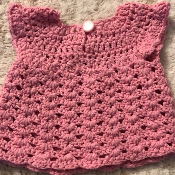 Handmade crochet baby dress. Cotton. New. - Picture 4 of 5